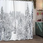  Skiing Shower Curtain  Old Cable Ski Lift In 70 w X 70 l  pack Of 1  Winter