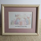 New Baby Plaque Precious Moments Framed Nursery Decor God Bless Our Baby