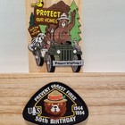 2 Vintage Smokey Bear Forest Fire Patches Protect Our Homes 50th Birthday Usfs 