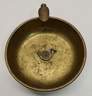Antique Vintage Brass Cigar Ashtray With Bugle Horn Fox Hunting Unique Euc Piece