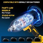 Cordless Impact Wrench 1 2 Inch Fits Dewalt 20v  no Battery   740ft-lbs 1000n m 