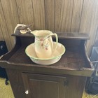 Ethan Allen Hitchcock Style Hand Painted Black Lacquer Dry Sink