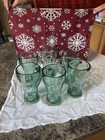 Libbey Coca-cola Vintage Green Handled Glasses 14oz Set Of 6