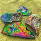 Ancient Roman Glass In Colorful Patina Rare Iridescent Fragments 200 Bc 4 Pcs