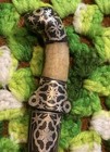 Vtg Mughal Style Inlaid Dagger Animal Head Intricate Design Decor Collectable