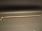 Brass Derby Head Handle Antique Victorian  Wooden Walking Stick Vintage Cane Gif