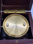 Chelsea Ship   s Bell Quartz Desk Clock In Wooden Case Brass Marine Style Nautical