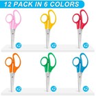 12 Pack Kids Scissors  5 Inch Bulk Scissors For School  Blunt Tip For Child S   