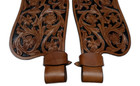 Full Floral Tooled Leather Western Horse Saddle Replacement Fenders Pair