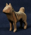 Japanese Kokeshi Doll Zodiac Hachiko Shiba Dog Vtg Cryptomeria Wooden Carving