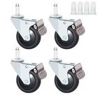 Stem Casters Wheels  7 16  X 1-3 8  Swivel Casters With Brake 2 Inch With Brake