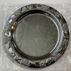Vtg Chrome Dish Tray Grape Vine 13    1980s Action Industries Made In Hong Kong