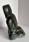 Vintage Inuit Hunter Soapstone Carving Paulosie Kasudluak Disc E9-779 Inukjuak