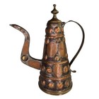 Rare Antique Moroccan Turkish Persian Handmade Copper Ewer Teapot Primitive 