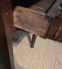 Antique 19th C English Pembroke Mahogany Drop Leaf Table W Rope Carved Legs