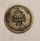 1864-s Seated Liberty Half Dime  hits On Shield 