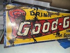 C 1940s Original Vintage Drink Good-grape In Bottles Sign Metal Embossed Rare  