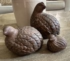 Vintage Set Of 3 Ceramic  Hand Painted Quail  Beautiful 