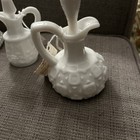 Vintage Westmoreland Milk Glass Cruet 1950   s Old Quilt Pattern Plus Lamp Etc