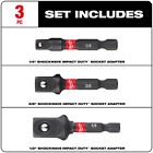Milwaukee Shockwave Impact Duty Socket Adapter Set  3-pc   Model  48-32-5033