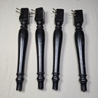 Set Of 4 Vintage Turned Wooden Solid Table Legs 29  Long Black Replacement 