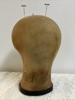 Vintage 1940   s Canvas Millinery Mannequin Head Wig Block Form Hat Display Creepy