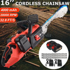 42v Brushless 16  Cordless Chainsaw Electric Handheld Chain Saw 2battery charger
