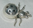 Vintage Mexico Sterling Silver Figural Ladybug Insect Spider Bug Pin 