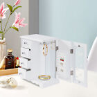 Jewelry Box Organizer Case Wooden With 4 Drawers Gift For Girls Or Women White