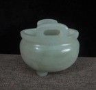 Rare Fine Chinese Old Hand Carving Natural Nephrite Jade Censer Incense Burner