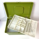 Vintage Green Wilson Wil-hold Sewing Box Thread Bobbin Holders 2-tier Two Trays