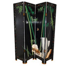 Antique Important Chinese Room Divider - Early 20th Century - 4 Lacquer Panels