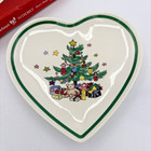 Nikko Happy Holidays Heart Shaped Dish Christmas 5 3 4  W box Made In Japan
