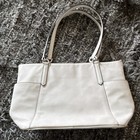 Michael Kors Pebbled Leather Beige Zip-top Satchel  Silver Hardware  Pockets