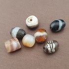 Rare Ancient Natural Eyes Suliemani Agate Old Beads Stripe Pattern Lot