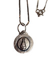 Vtg Antique Catholic Religious Holy Medal Sterling Silver 925 Pendant Necklace