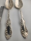 Antique Towle Old English 1892 Sterling Silver Berry Serving Spoons Pair 7 7 8 