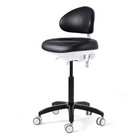Dental Doctor Stool Adjustable Height Mobile Backrest Seat Chair Silent Wheels