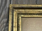 Vintage Gold Wood Picture Frame Glass 12x17 5 Beaded Studded Oblong Rectangular