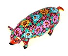 Oaxacan Wood Carving Candido Jimenez Pig Floral Mexican Folk Art Alebrije Mexico