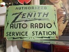 Vintage Zenith Radio Television Sign - Tv Advertising Porcelain Gas Sign