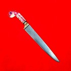 Vintage Indo-persian Mughal Islamic Jeweled Crystal Gold Inlay Wootz Kard Knife