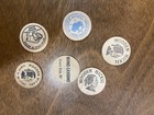 Vintage 1980 s Wooden Nickels Various East Coast Locations Lot Of 6  Free Ship