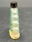 Vintage Frosted Glass Christmas Tree Miniature Perfume Bottle Cap Empty
