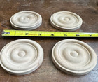 Qty 6  - Round Rosette Hardwood  2-7 8  Diameter Round 3 8  Thick Applique