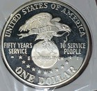 1991-s Uso 50th Anniv  Silver Proof Commemorative Dollar Us Uncirculated Coin  1