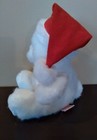Russ Berrie White Teddy Bear Plush Stuffed 7  Santa Hat   I Love You On Foot