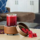2-in-1 Electric Candle   Wax Melt Warmer  Plug-in Melter Bronze Brown