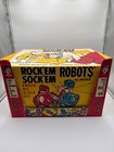Vintage Rock  em Sock  em Robots Marx Original Box Rare Cyan Blue Insert 1966
