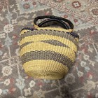 African Bolga Market Basket Handwoven Straw Ghana Decor Tote-g5608